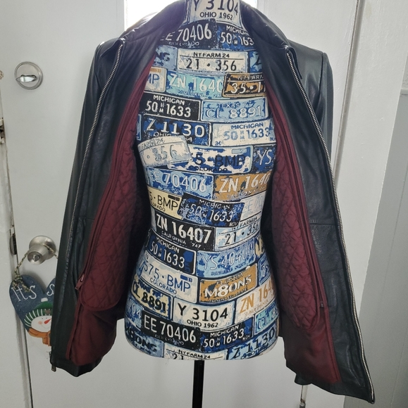 WILSONS LEATHER THINSULATE BLACK FITTED LEATHER JACKET WITH REMOVABLE LINER! - Picture 6 of 16